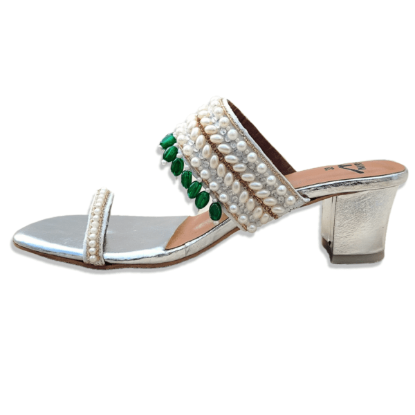 Kolha Heels (Silver) side view