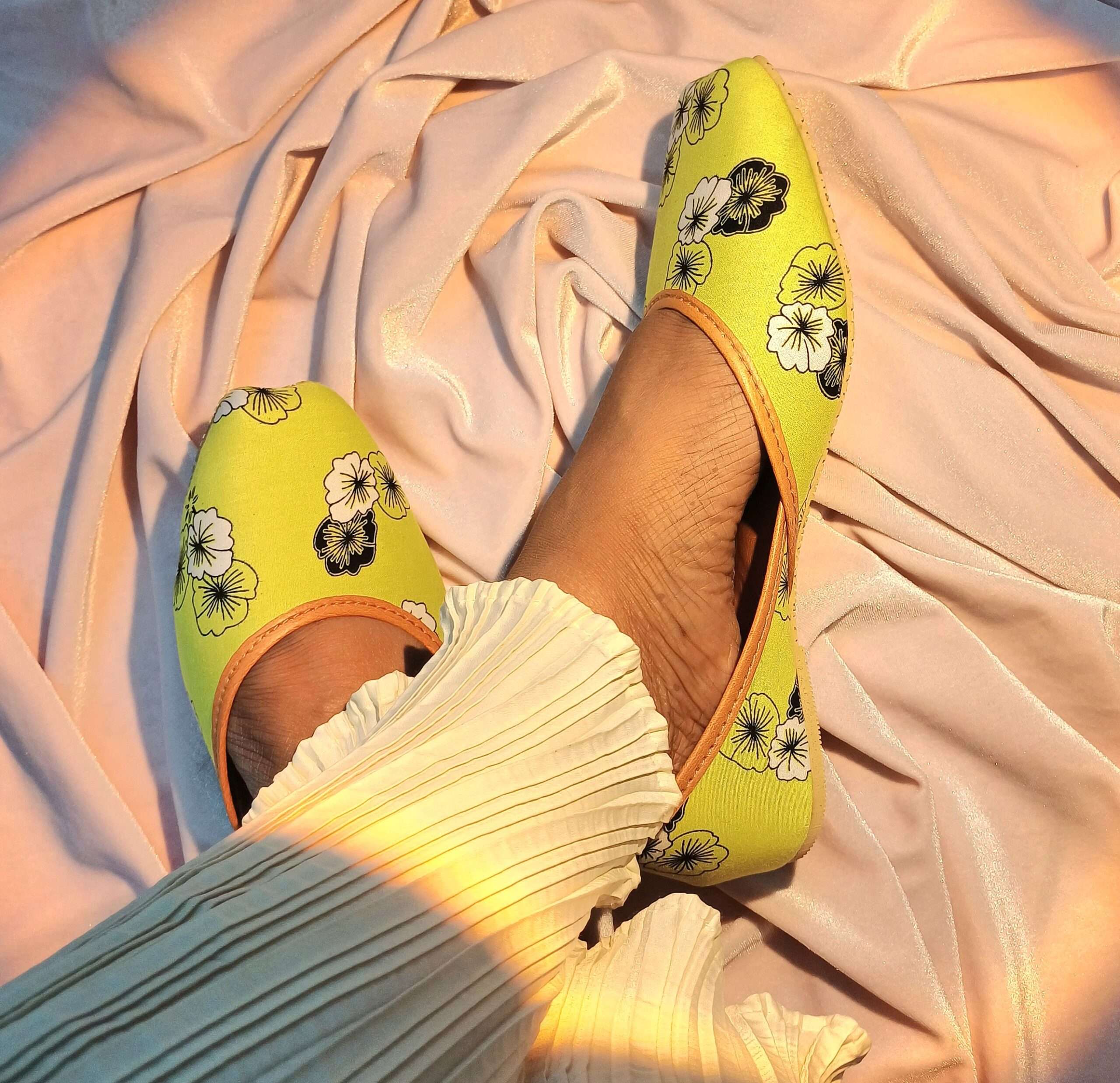 Image of Printed Jutti (Lemon)