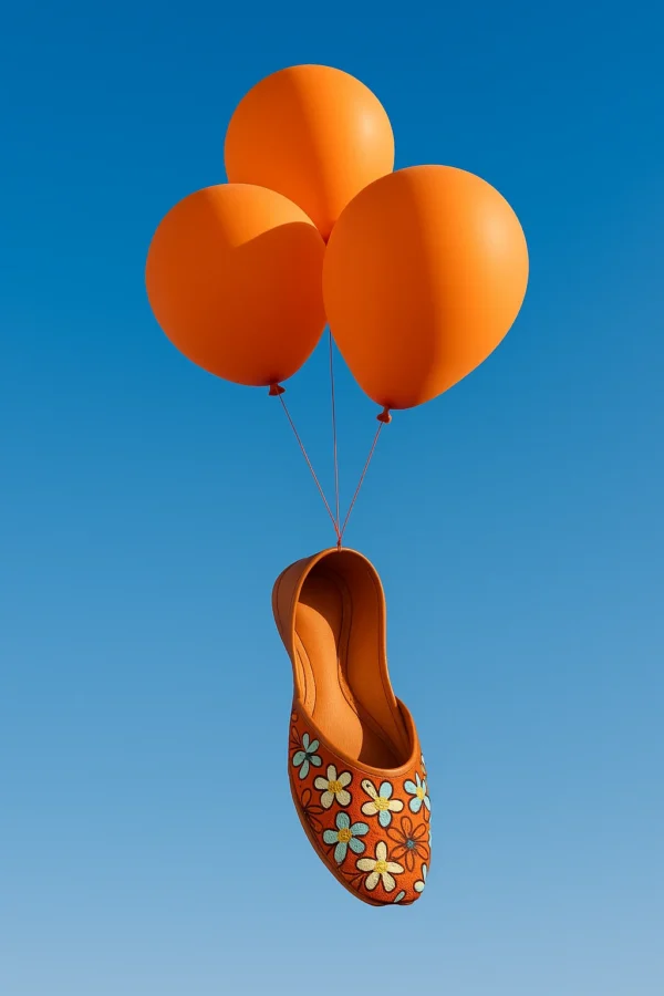 Balloon with Printed Jutti (Brown)