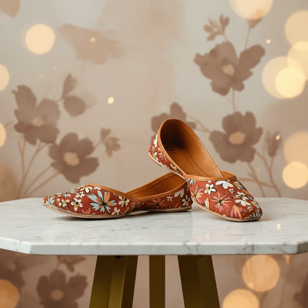 Image of Printed Jutti (Brown)