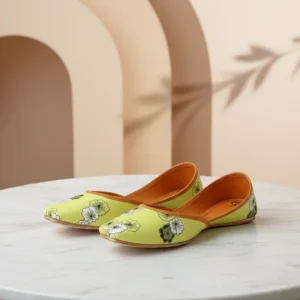 Image of Printed Jutti (Lemon)