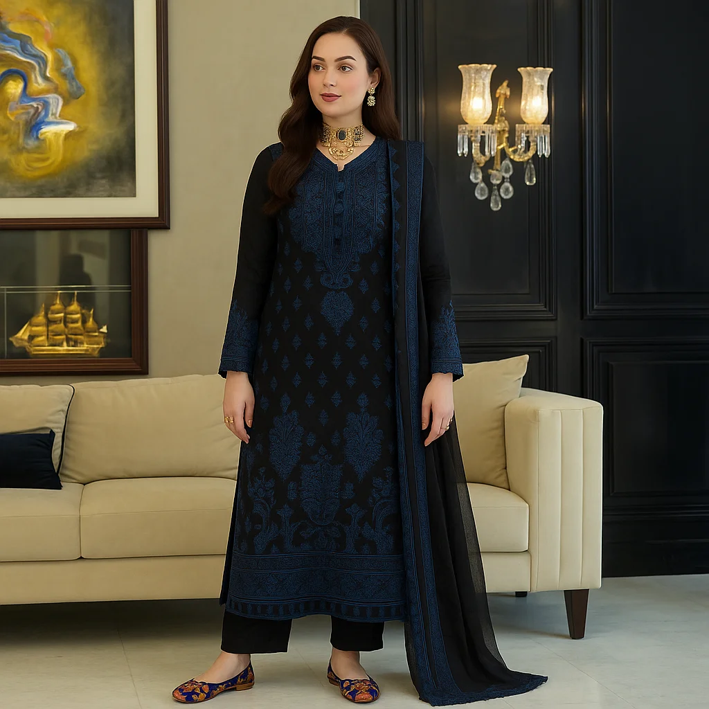 Model of Printed Jutti (Blue)