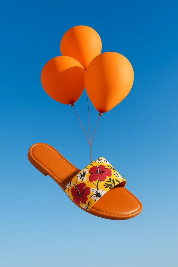 Balloon with Printed Single Strap Flats (Yellow)