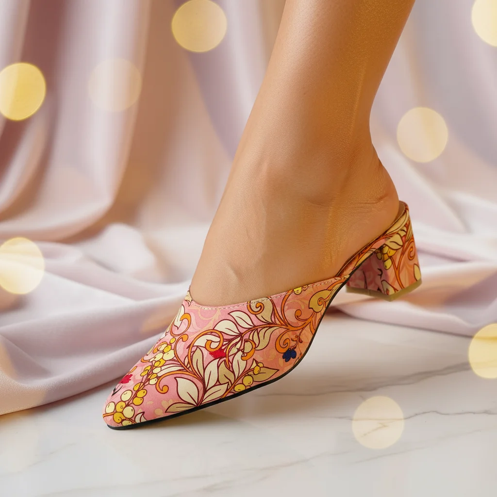 Image of Flamingo Heel close-up with model